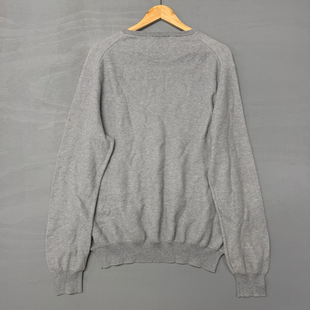 Polo Ralph Lauren Pullover Sweater Grey Pima Cotton‎ Textured Crewneck XXL - Picture 3 of 6